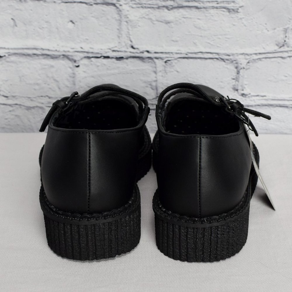 NEW IN BOX T.U.K. Footwear Women's Black TUKskin Pointed 3-Strap Mary Jane Shoes - Picture 5 of 8